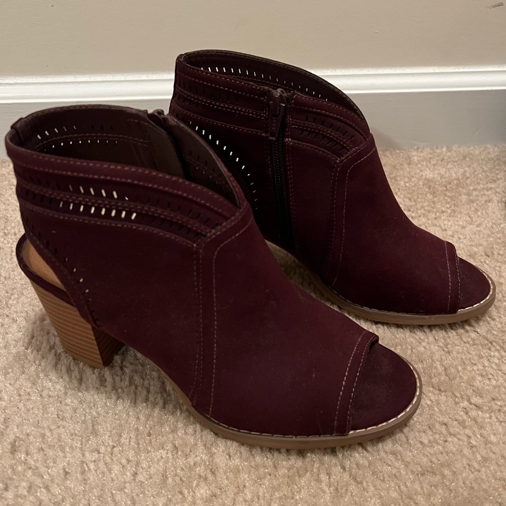 Peep toe booties